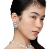 Paradise / Cat Heart Pearl Flower Earrings