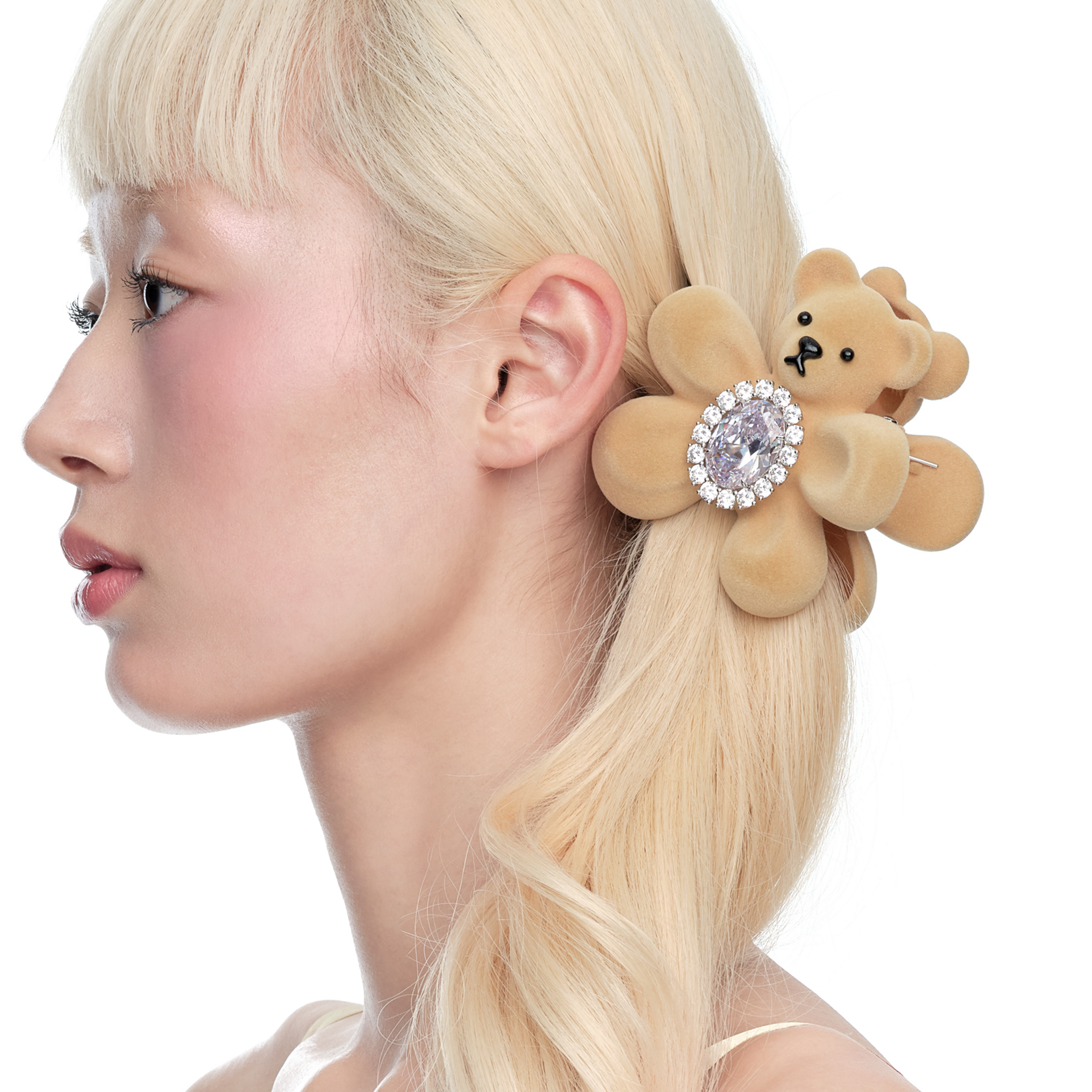 YVMIN Paradise Flower Bear Hair Claw Clip with colorful floral and bear design for stylish hair accessories