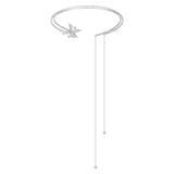 Ripple / Butterfly Zircon Long Tassel Chocker