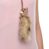 Paradise / Wooden Squirrel Plush Tail Pearl Necklace