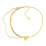 YVMIN Ripple Liquefied Butterfly Layers Choker featuring layered, wavy butterfly-shaped design in silver tone jewelry.