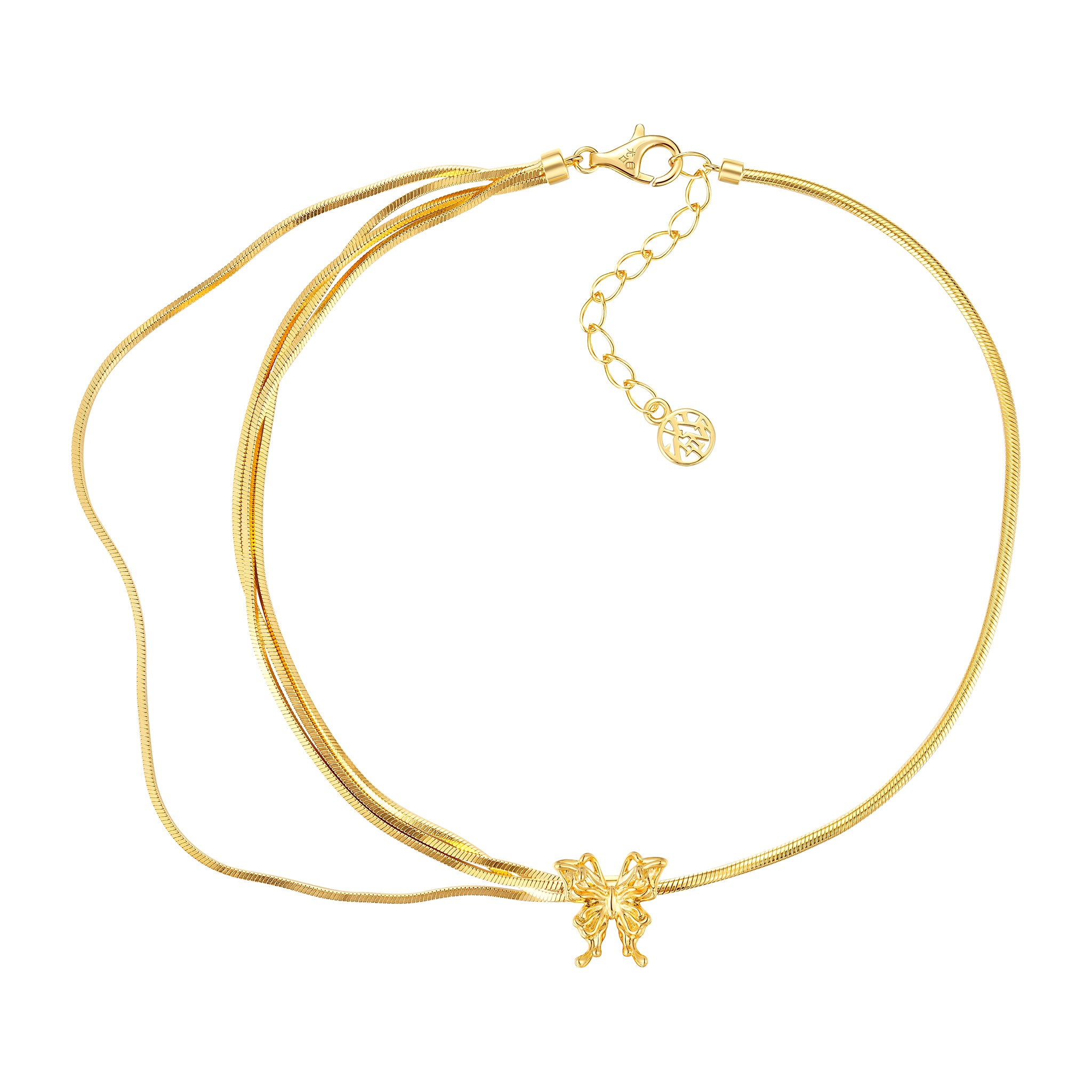 YVMIN Ripple Liquefied Butterfly Layers Choker featuring layered, wavy butterfly-shaped design in silver tone jewelry.