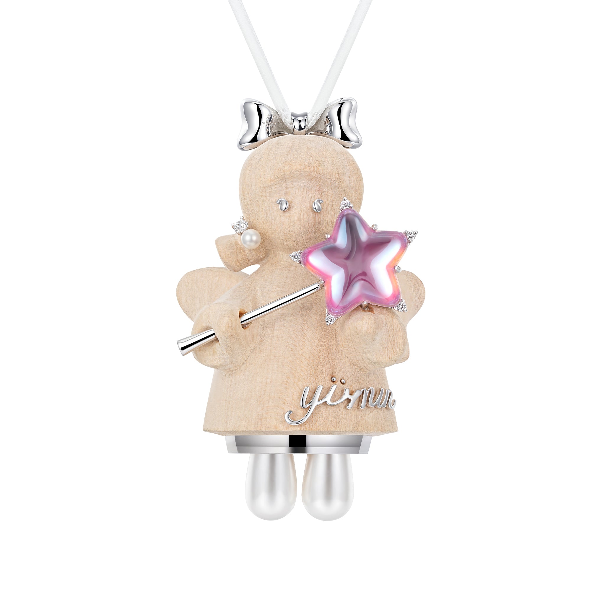 Paradise / Wooden Fairy Bell Necklace