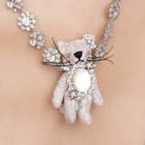 Paradise / Floral Cat Gem Flower Necklace