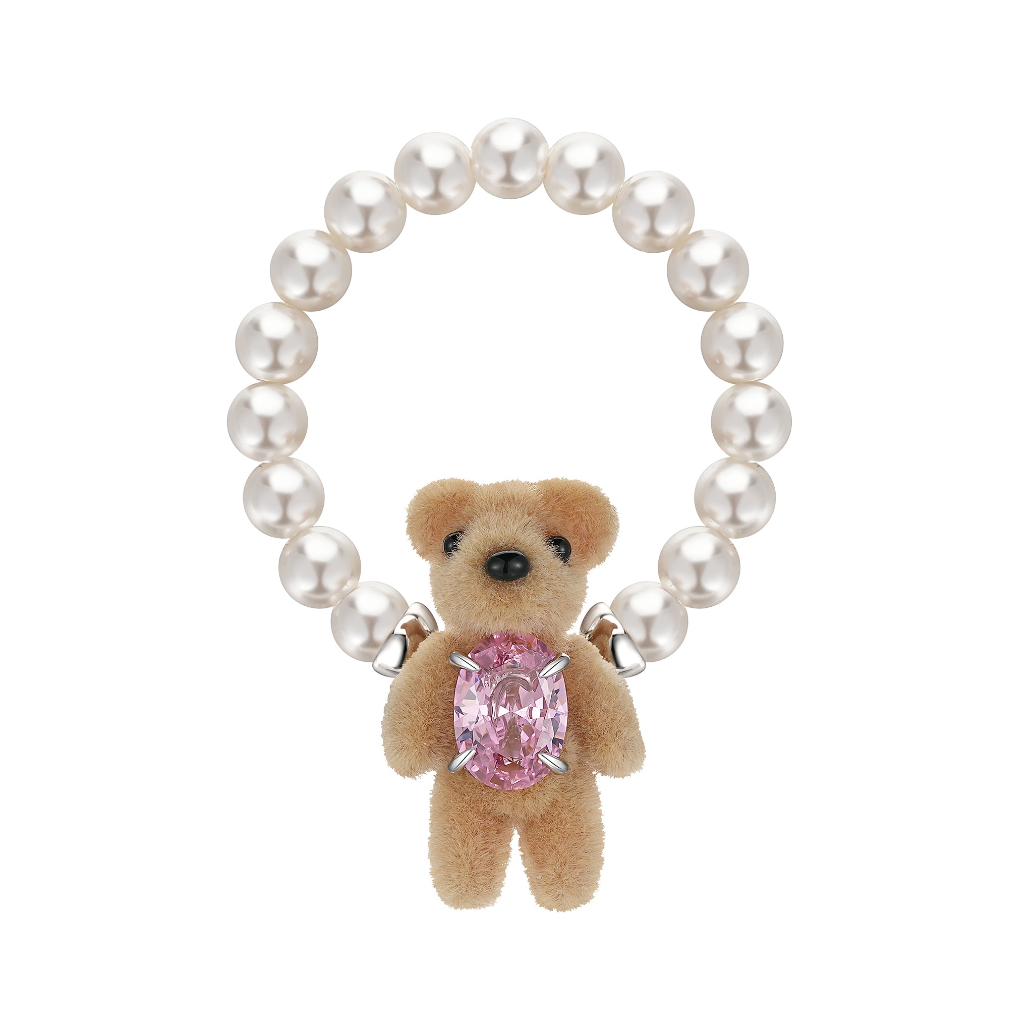 YVMIN Paradise Flocked Mini Bear Soft Ring Lisa Blackpink Style
