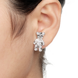 Paradise / Coin Bear Gem Stud Earrings