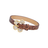 Paradise / Pave Flower Buckle Belt Bracelet