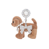 Paradise / Pave Bowknot Plush Puppy Earring
