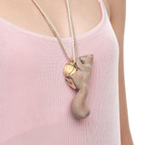 Paradise / Wooden Squirrel Pearl Necklace