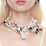Paradise / Long Tail Shooting Star Hair Clip Pearl Necklace