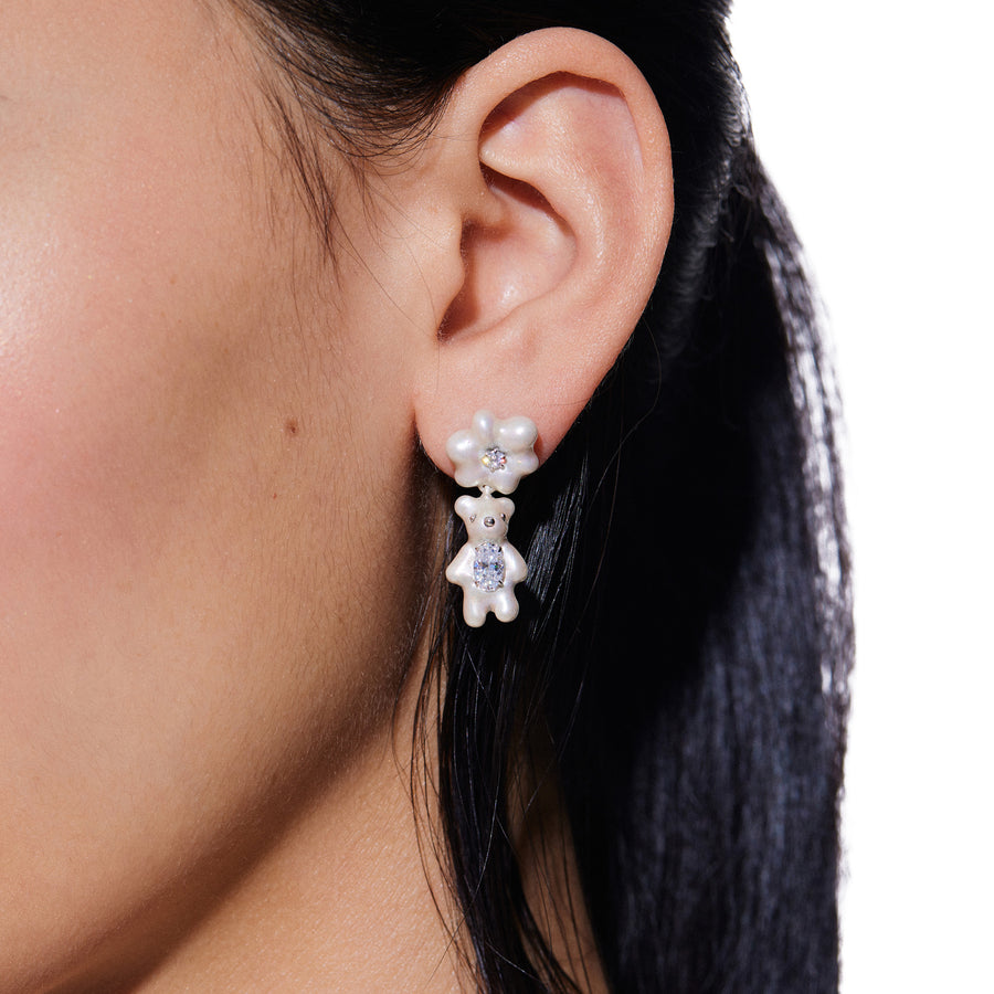 Paradise / Mini Pearlescent Flower Earring