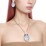 YVMIN X Ashley Williams Mourning Necklace with a dark, sculptural pendant design