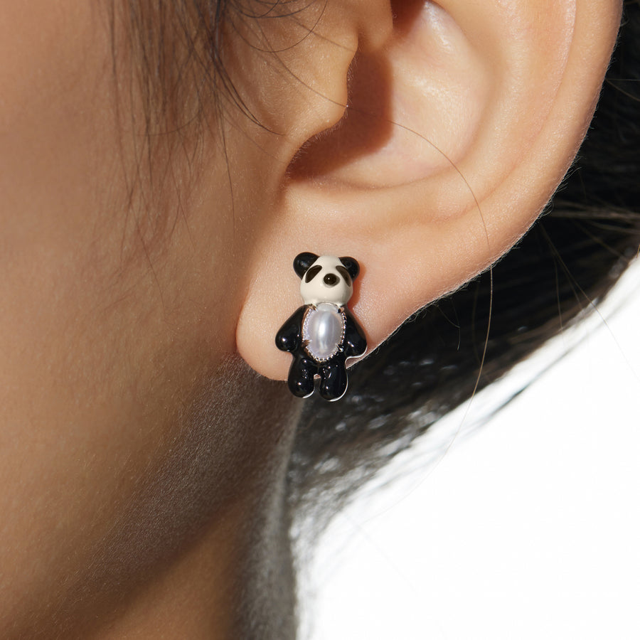 Paradise/ Mini Panda Enamel Earrings
