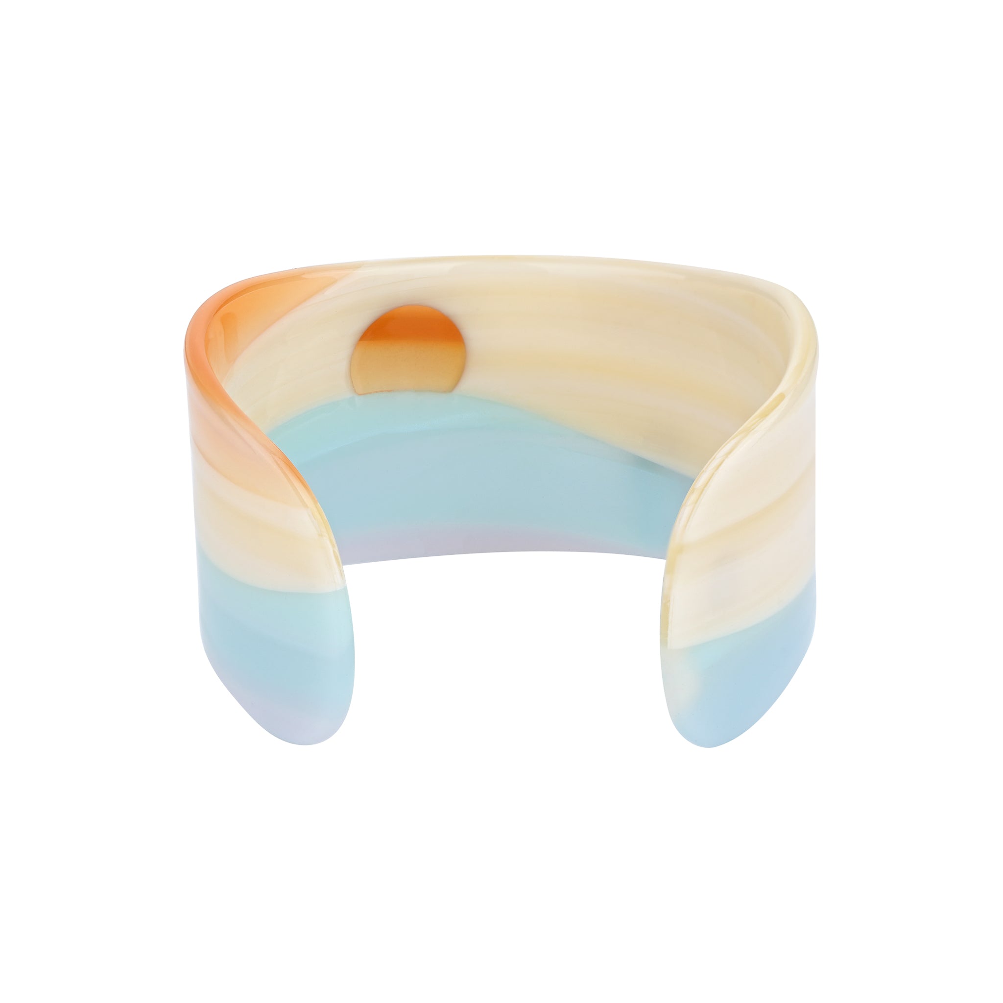 YVMIN landscape bracelet with detailed view of the intricate design and metallic finish, showcasing craftsmanship and elegance.