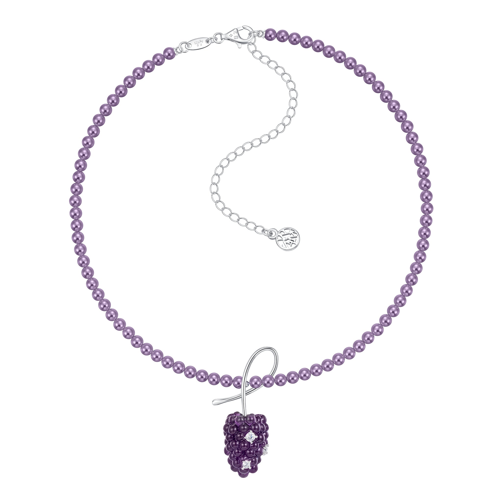 Paradise / Berry Pearl Necklace