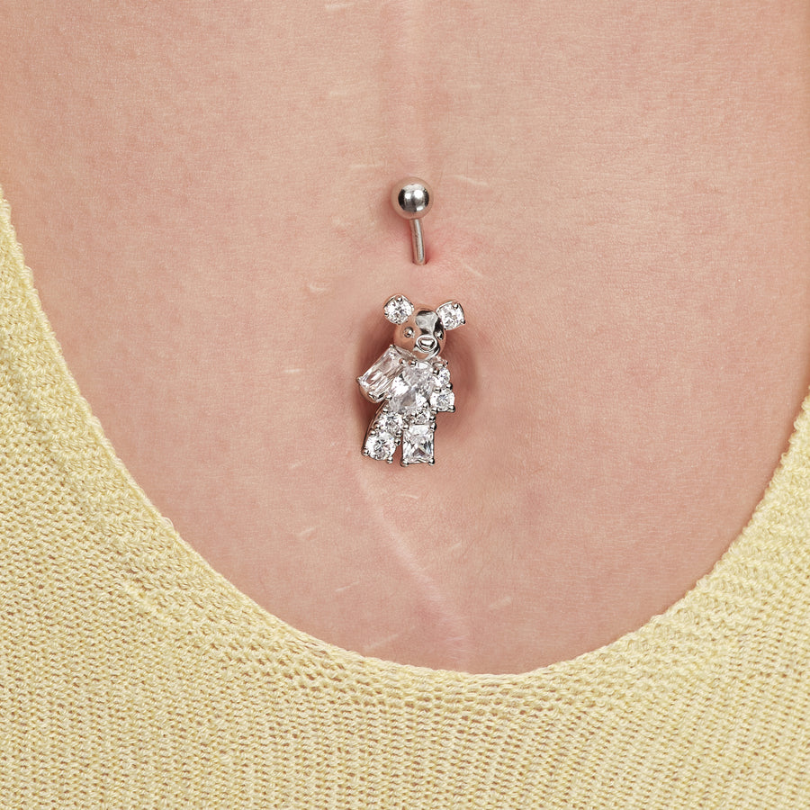 Paradise / Gemstone Patch up Mini Bear Navel Ring