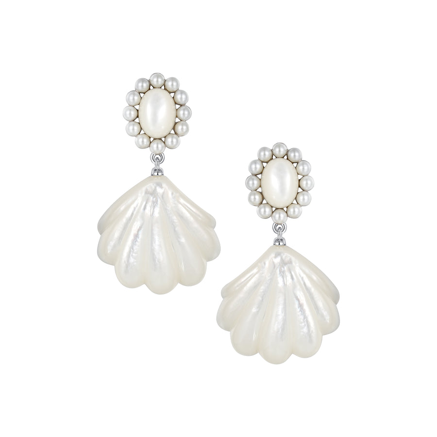 Shell / Carved Shell Pearl Earrings