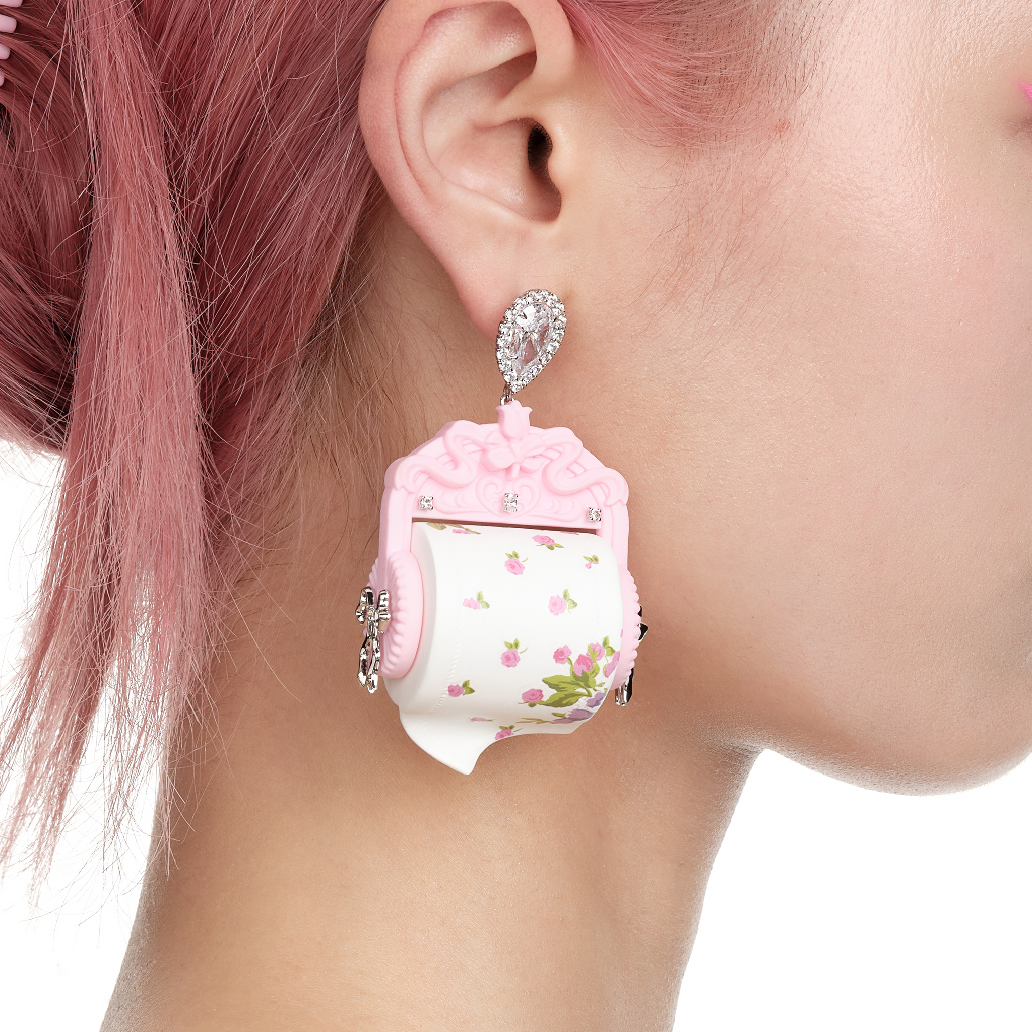 YVMIN X Ashley Williams Scroll Earrings in sculptural scroll design