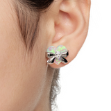 Paradise / Heart Bow Stud Earrings