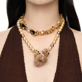 Paradise / Star Polka Dot Plush Puppy Pearl Necklace