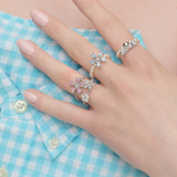 Paradise / Double-Layer Gem Flower Ring