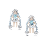 Paradise / Medium Girl Pearl Tassel Stud Earrings