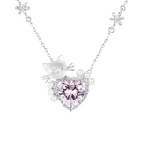 Paradise / Cat Hugging Heart Necklace