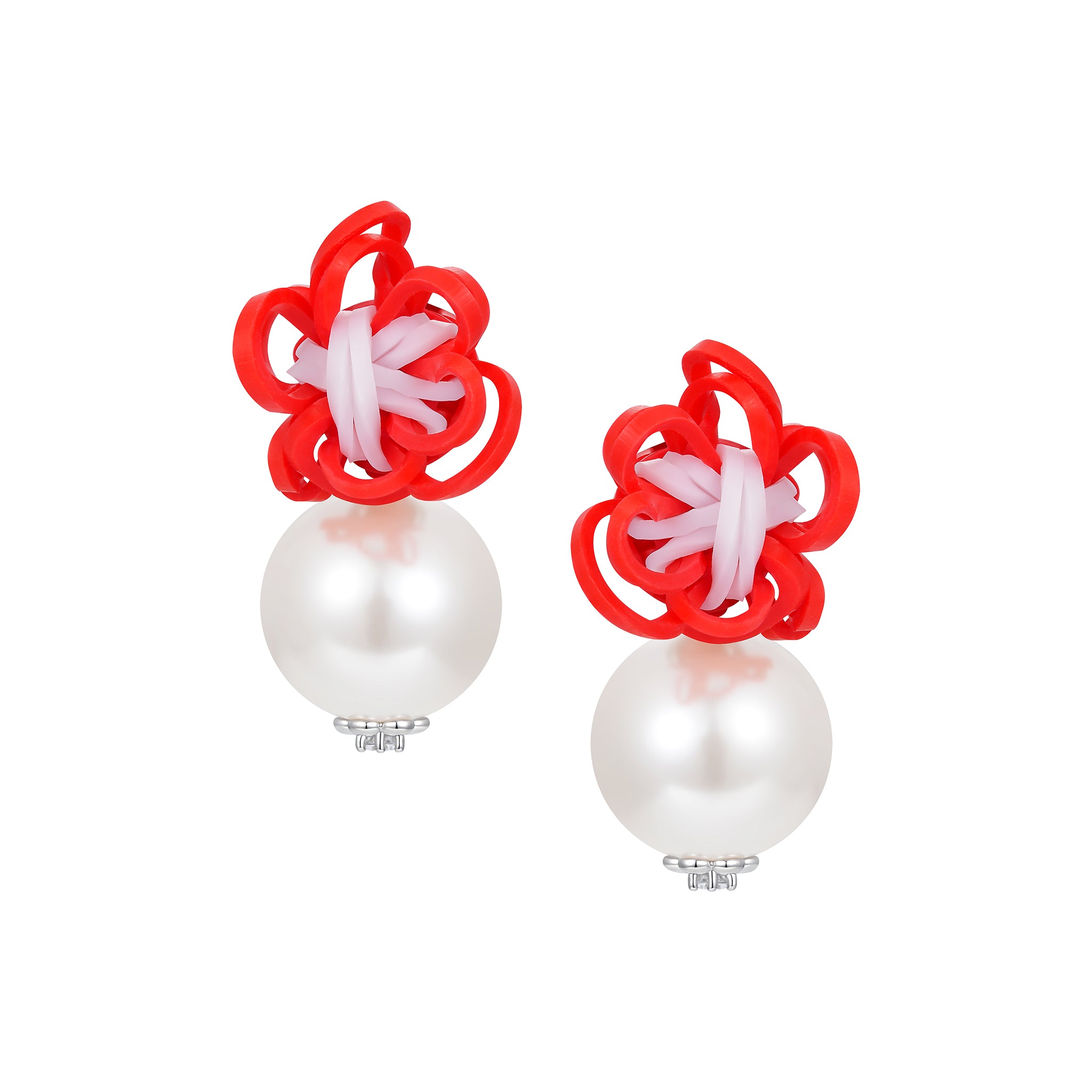 YVMIN X SHUSHUTONG / Rubber Band Flower Pearl Earring