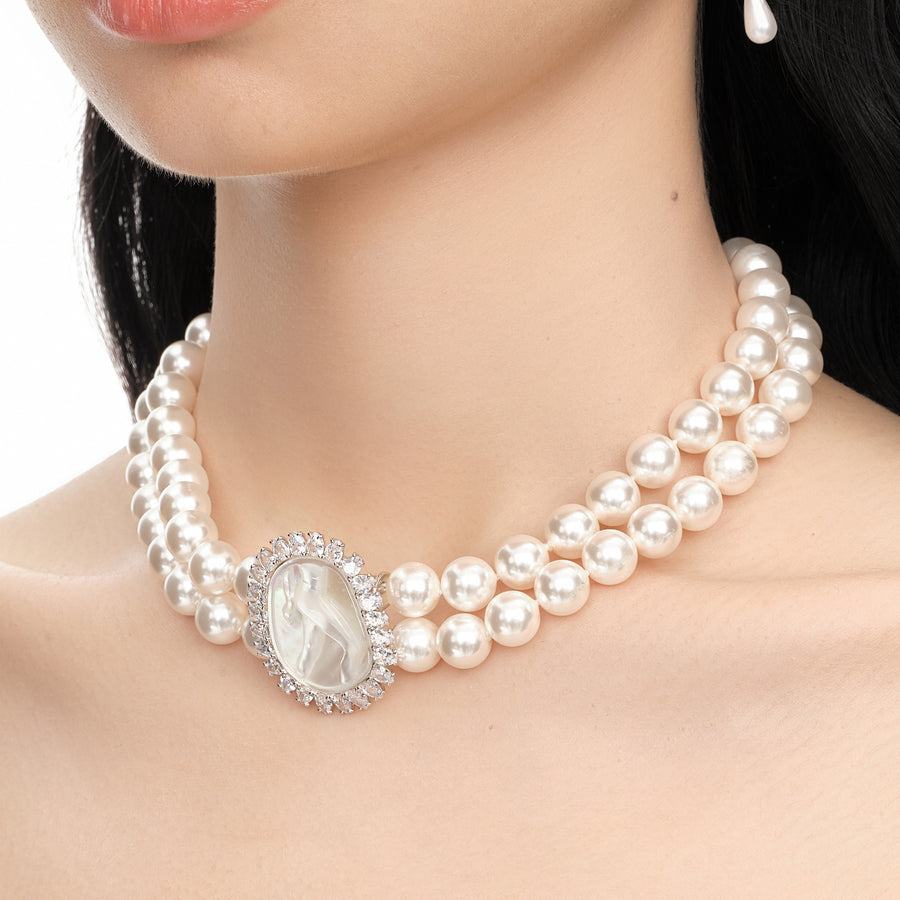 YVMIN X SHUSHUTONG / Shell Sculpture Pearl Necklace