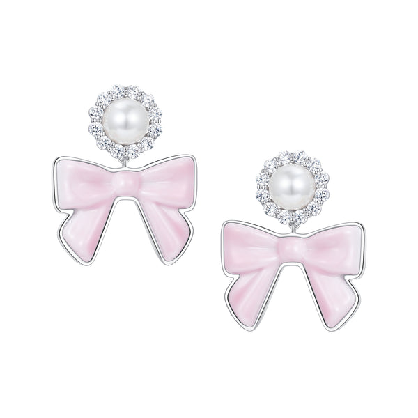 YVMIN X SHUSHUTONG / Ceramic Bowknot Pearl Earring