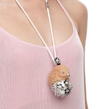 Paradise / Wood Hedgehog Pearl Necklace