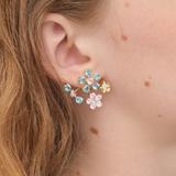 Paradise / Gem Flower Bow Stud Earrings
