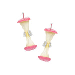 YVMIN Paradise Apple Core earrings featuring gold-tone earrings with apple-shaped design and unique dangling style.