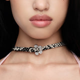 Paradise / Pave Flower Buckle Belt Choker