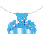 YVMIN X Ashley Williams Crying Bear comb necklace with a teddy bear pendant and comb detail