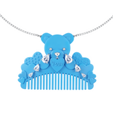 YVMIN X Ashley Williams Crying Bear comb necklace with a teddy bear pendant and comb detail