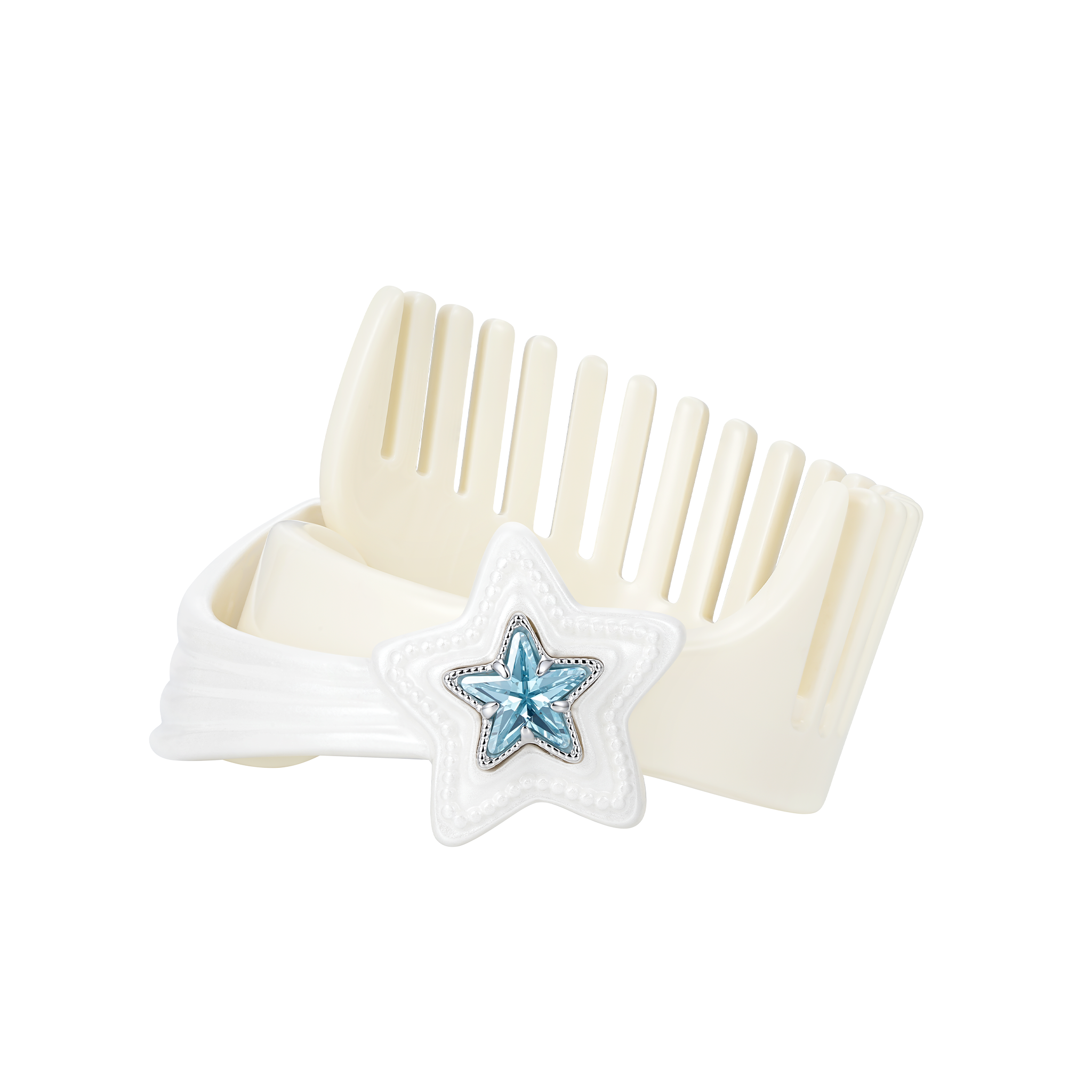 YVMIN X Ashley Williams Meteor Comb bracelet with silver meteor-inspired comb design.