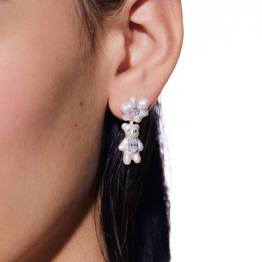 Paradise / Mini Pearlescent Flower Earring