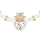 Paradise / Cat Heart Pearl Flower Necklace