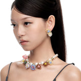YVMIN X SHUSHUTONG / Rubber Band Flower Pearl Necklace