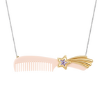 YVMIN X Ashley Williams Meteor Comb necklace with celestial-inspired metal pendant and fine chain