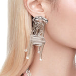 YVMIN Ashley Williams Chair Earring featuring a unique, artistic design in gold and black, perfect for stylish accessory looks.