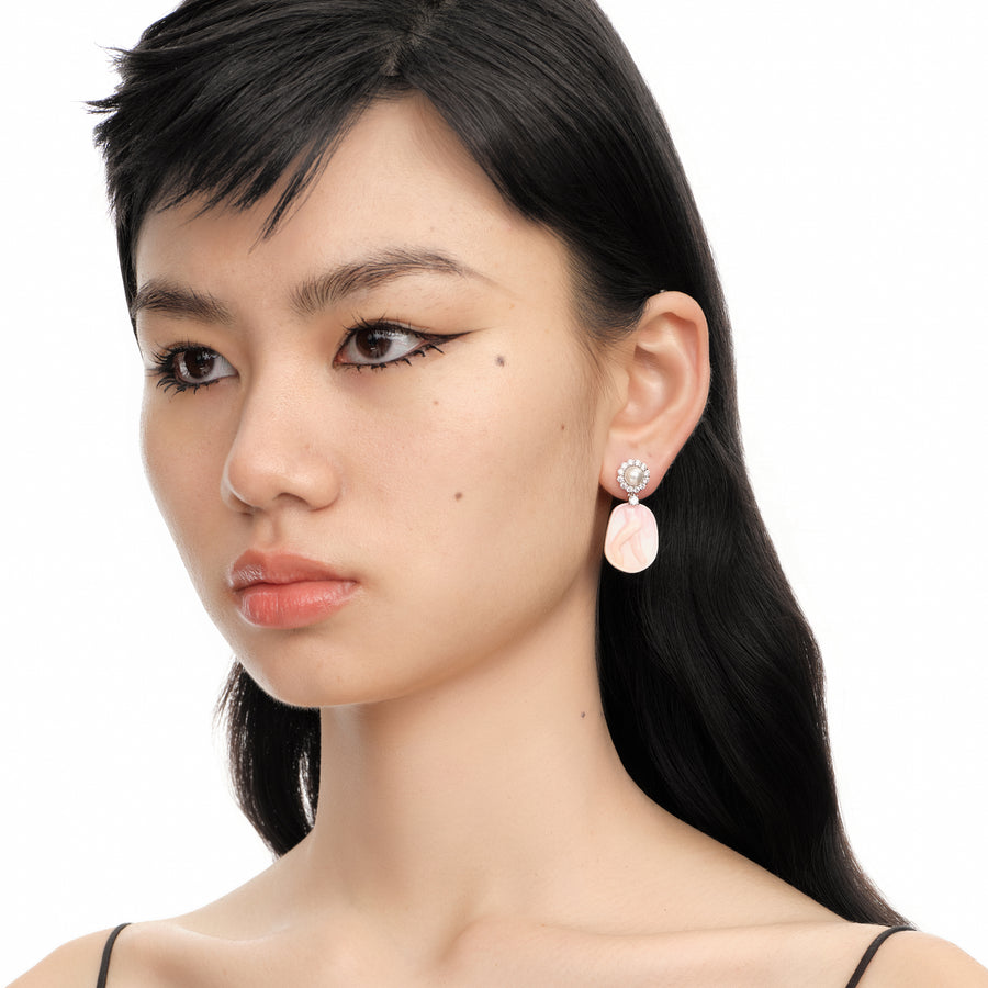 YVMIN X SHUSHUTONG / Shell Sculpture Pearl Drop Earrings