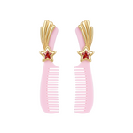 YVMIN X Ashley Williams Meteor Comb stud earrings with silver-toned celestial design