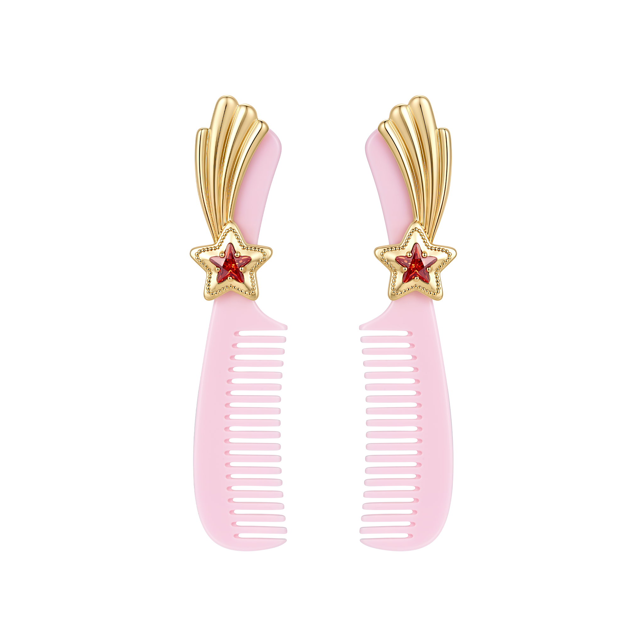 YVMIN X Ashley Williams Meteor Comb stud earrings with silver-toned celestial design