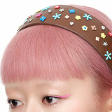 Paradise / Floral Pavé Leather Headband