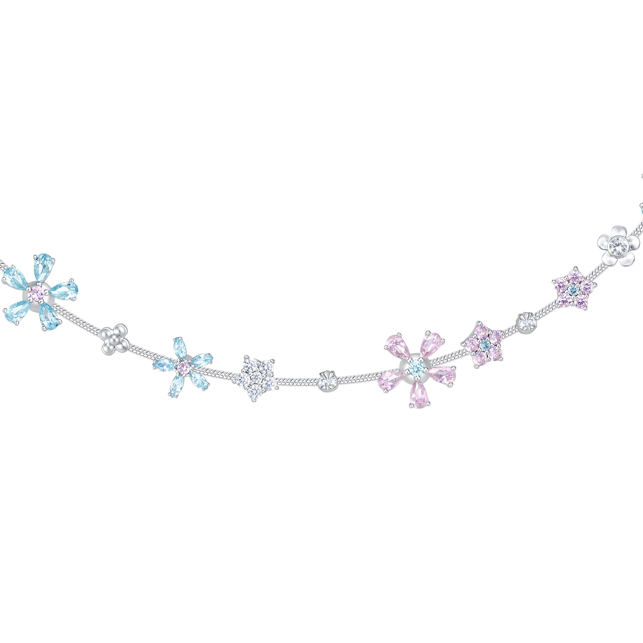 Paradise / Single-Layer Gem Flower Necklace