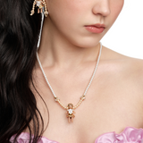 Paradise / Medium Pearl Braided Girl Necklace