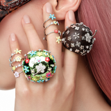 Paradise / Floral Pavé Apple Ring
