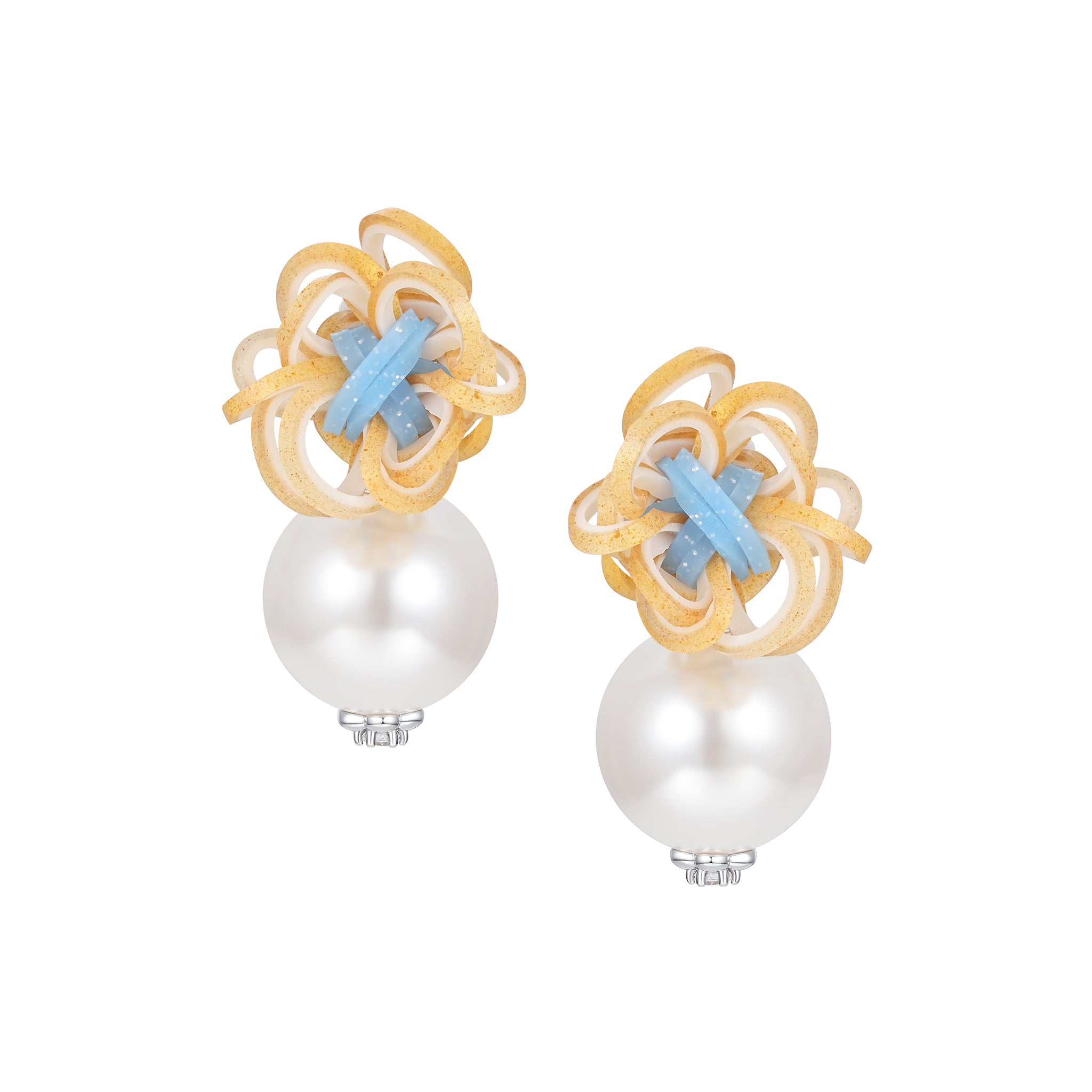 YVMIN X SHUSHUTONG / Rubber Band Flower Pearl Earring